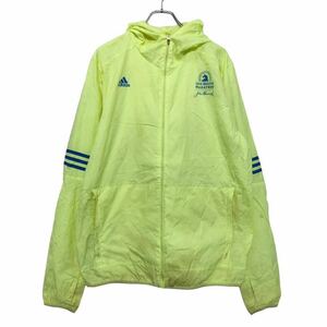 adidas ナイロン ジャケット L イエロー ブルー アディダス フード ジップアップ ウィンドウブレーカー 古着卸 アメリカ仕入 a511-5123