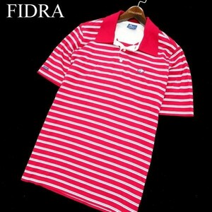 FIDRA フィドラ 春夏 ワッペン★ ボーダー 半袖 ポロシャツ Sz.M　メンズ ゴルフ　A2T08700_7#A