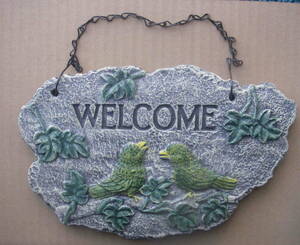 未使用中古品★「Welcome Plaque ウエルカム　プラーク　ST004　小鳥」