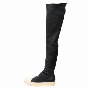 リックオウエンス Rick Owens レザー ニーハイ ストッキング ロング ブーツ スニーカー シューズ 靴 ストレッチ サイズ37 約24cm