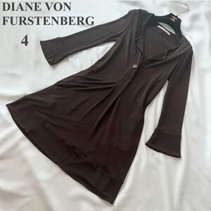 DIANE von FURSTENBERG　長袖ワンピース　ブラウン　4