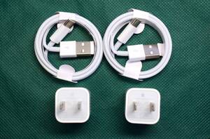  Apple 純正 iPhone 小型軽量電源アダプタ Model A1385＆新品iPhone USB A-type-cケーブル互換品 1m 2個組