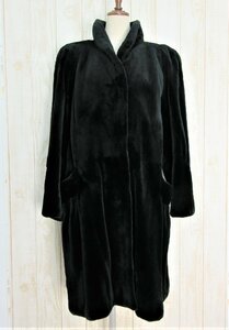 SAGA MINK/サガミンク：Superb Quality Ranched Mink シェアードミンク ロングコート 毛皮 サイズF ブラック系/高級/レディース/婦人/中古