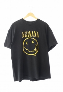 ヴィンテージ VINTAGE 90s NIRVANA SMILE BACKSTAGE PASS HANES BODY ニルヴァーナ スマイル バックステージパス Tシャツ バンドT 半袖 XL