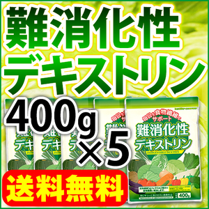 難消化性デキストリン400g×5 微顆粒品 水溶性食物繊維 ダイエットファイバー 送料無料