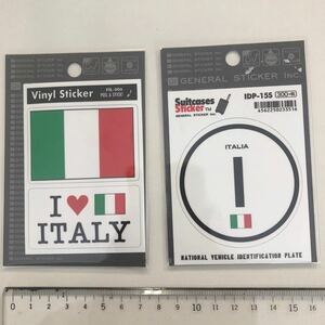 【送料無料】イタリア国旗ステッカー ２枚セット■旅行 車 バイク スーツケースに シール