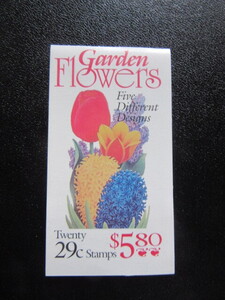 アメリカ切手帳　 Garden　Flowers　 5.8$ 29¢×20枚 未使用 