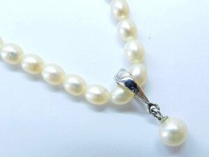 1円スタート ３F MIKIMOTO ミキモト パール 真珠 ■ ベビーパール ネックレス シルバー金具 レディース □6F