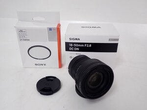 SIGMA レンズ 18-50ｍｍ F2.8 DC DN SONY プロテクトレンズフィルター・元箱付 Eマウント △ 702AC-2