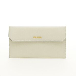 □526767 PRADA プラダ 二つ折り長札入れ 長財布 カードケース サフィアーノレザー 1M1429 レディース ホワイト