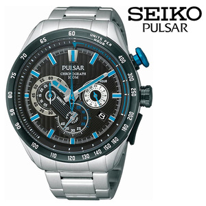 SEIKO PULSAR RALLY Sport Watch セイコー パルサー クロノグラフ タキメータ ブラック WRC 世界ラリー選手権 記念モデル 100m防水 腕時計