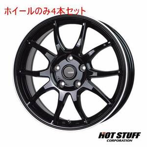 4本セット HOT STUFF G.speed P-06 メタリックブラック&リムポリッシュ (BK/リムP) 16インチ 6.5J 100/5 48 アリオン NZT240