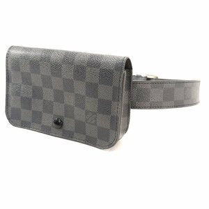 LOUIS VUITTON ルイ・ヴィトン サンチュール ポシェットオム ダミエ グラフィット バッグ ウエストポーチ ベルトバッグ M6837