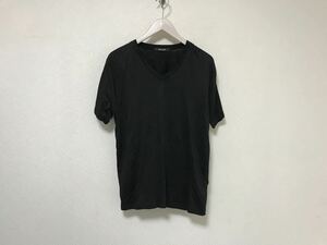 本物コムサメンCOMME CA MENリネン麻コットンVネック薄手サマーニット半袖TシャツメンズアメカジサーフビジネススーツグレーL日本製