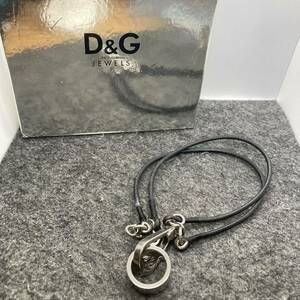 KO360□DOLCE＆GABBANA ドルチェ&ガッバーナ ネックレス ペンダント リング レザー コード 箱付き