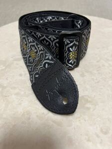 【Fender】Nylon Jacquard Strap Silver/Gold Batam ジャガード ストラップ シルバー&ゴールド 幅5cm フェンダー ナイロン【超美品】