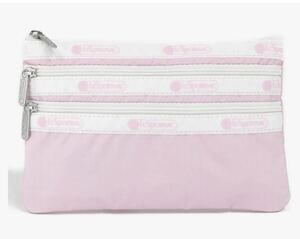 LeSportsac・ポーチ・3 ZIP COSMETIC・SPECTATOR PETAL PINK・未使用品・コスメ・トラベル・財布・通帳・レスポートサック