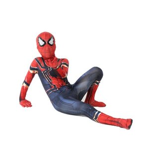 スパイダーマンコスプレ子供から大人までハロウィン、誕生日会、イベントなど 伸縮性あり 父子服装可愛い制服大人気文化祭 変装