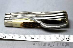 VINTAGE KNIFE 米国製 ビンテージナイフ　CASE XX HOBO AMBER (6338-427) #00052 6354HB　キャンプに最適 取り外し可能なスプーン付き