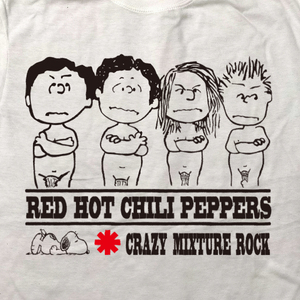 送込【レッチリ】Red Hot Chili Peppers × peanuts風/ホワイト★選べる5サイズ/S M L XL 2XL/ヘビーウェイト 5.6オンス