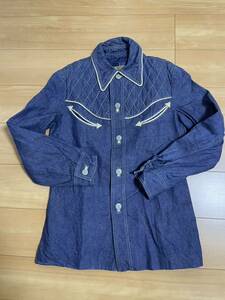 VINTAGE 70s JCPenney Western Apparel DENIM SHIRTS JACKET 中綿入り