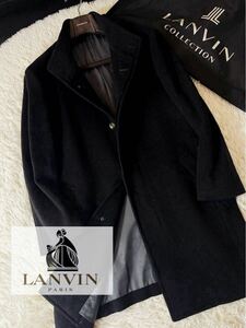 B2 未使用級〜定価20万●LANVIN COLLECTION●最高級アンゴラ●チェスターコート●メンズ ランバンコート　180XL カシミヤのような輝き