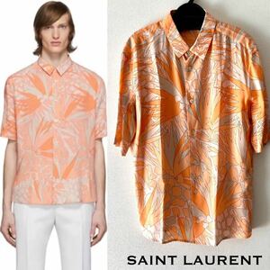 カネ恋/三浦春馬着用 2020.国内正規美品■Saint Lauren/サンローラン 半袖シャツ/ブラウス アロハ 