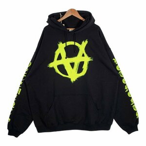 VETEMENTS ヴェトモンス 2022AW Double Anarchy Hoodie ウェットプルパーカ パーカ ブラック 中古 Ｍ TJ 1