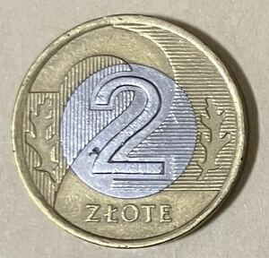 ポーランド　2ズウォティ　1995年　外国コイン　アンティーク　外国銭　ポーランドコイン