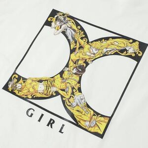 XLサイズ X-girl エックスガール X-GIRL X JOJO GOLDEN BOX LOGO S/S TEE Tシャツ 白