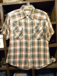 SUGAR CANE コットンフランネル 半袖 ウエスタンシャツ SIZE M シュガーケーン 東洋エンタープライズ