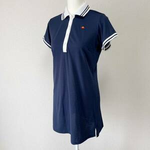 良品　ellesse エレッセ　半袖　ワンピース　Mサイズ　ネイビー　テニス　ウェア　スポーツ