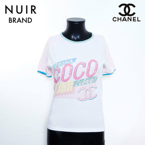 シャネル CHANEL 半袖Ｔシャツ プリント Tシャツ XS ホワイト
