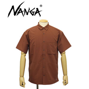 NANGA(ナンガ) NW2211-1H228 DOT AIR CLOTH COMFY SS SHIRT ドットエアークロスコンフィー ショートスリーブシャツ BROWN M N027