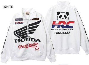 HONDA×PANDIESTA HRC WING柄フルジップジャージ◆PANDIESTA JAPAN ホワイトXXLサイズ 592504 パンディエスタジャパン パンダ 本田技研工業