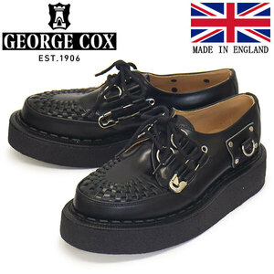 GEORGE COX (ジョージコックス) SAFETY PIN SKIPTON 15426 VI ラバーソール レザーシューズ 040 BLACK UK8-約27.0cm