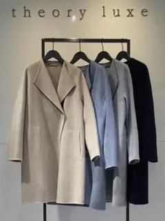 theory luxe 19AW カシミヤ ダブルフェイス　ノーカラーコート