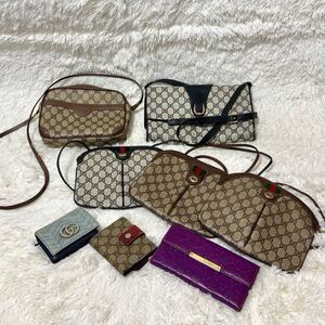 【1スタ 8点まとめ】GUCCI ショルダーバッグ 財布 ヴィンテージ グッチ ウォレット GG マーモント シェリーライン マイクロGG デニム PVC