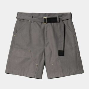 2サイズ sacai × Carhartt WIP Duck Shorts GRAY サカイ カーハートダック ショーツ グレー コラボショートパンツ ハーフパンツ 新品 24SS