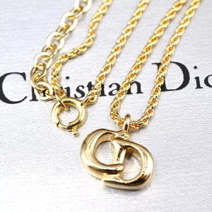 Christian Dior クリスチャンディオール CDロゴ ネックレス ゴールド 金 5.7g レディース 女性 正規品 箱付き 9049