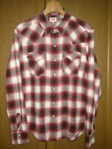 Levis リーバイス 赤 白 黒 チェック ウエスタンシャツ ネルシャツ シャツ S ウエスタン チェックシャツ ( M ロカビリー サイコビリー