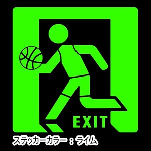 《BB12》15.0×15.0cm【非常口パロディ-バスケットボール編】バスケ、NBA、八村塁、河村勇輝、渡邊雄太応援ステッカー(0)