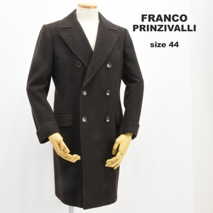 ◇FRANCO PRIINZIVALLI◇ダブルチェスターコート◇44(M)◇ダークブラウン◇フランコプリンツィバリ◇