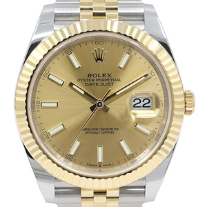 【栄】ロレックス ROLEX 腕時計 デイトジャスト41 126333 シャンパン SS/YG 男性 自動巻 ランダム 新品同様 保証書 箱