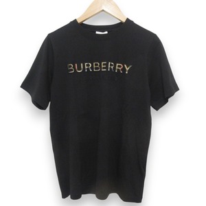 美品 BURBERRY バーバリー ノバチェックロゴワッペン クルーネック 半袖 Tシャツ カットソー キッズサイズ 14Y 164cm ブラック