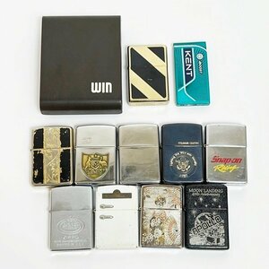 1円～ ZIPPO ジッポー他 ライター おまとめ12点 ZORRO WIN KENT オイルライター ガスライター 着火未確認 ジャンク 現状品 中古 格安HK0206