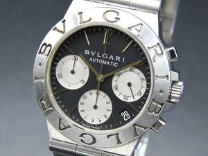 1円～! 稼動品★正規品 BVLGARI ブルガリ CH35S ディアゴノ スポーツ クロノグラフ 自動巻き デイト 純正ブレス メンズ腕時計 TTKLG34