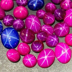 1円〜!!小粒!!◯リンデンスターサファイア・ルビーおまとめ75ct◯n ルース 裸石 宝石 jewelry コランダム star sapphire ruby w4 47