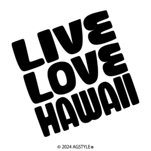 送料無料 LIVE LOVE HAWAII オリジナルカッティングステッカー ハワイ アウトドア キャンプ スノボ スノーボード 4WD 四駆 ALOHA 雪山