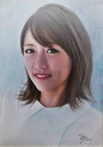 『作品4081』S.Tomo氏直筆色鉛筆画 超美品 美人画 新品額装